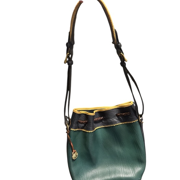Dooney & Bourke Vintage Green Leather Bucket Bag - Picture 2 of 7